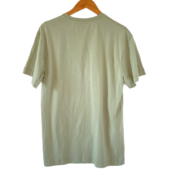 Preloved Reclaimed Vintage Men's Mint Green T-Shirt with Artistic Print fits M - Picture 3 of 11